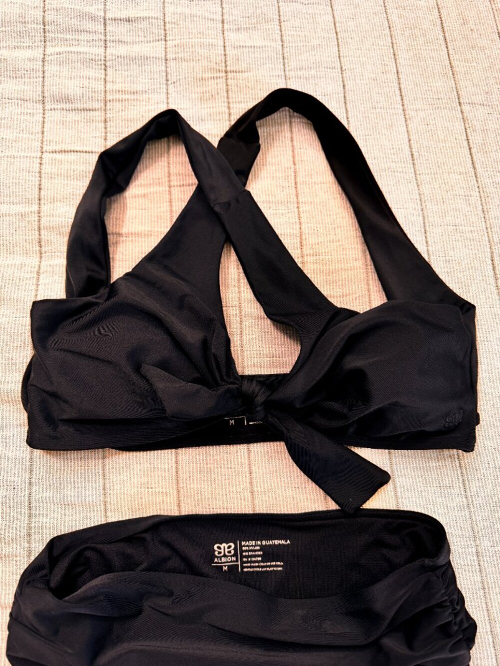 Albion Black Top Knot + Black Ruched High-Waisted Bottoms (Medium) - Picture 11 of 15